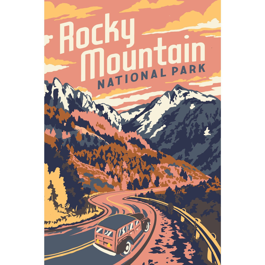 Rocky Mountain National Park, Colorado, Explorer Series, Lantern Press Artwork, Stretched Canvas Canvas Lantern Press 
