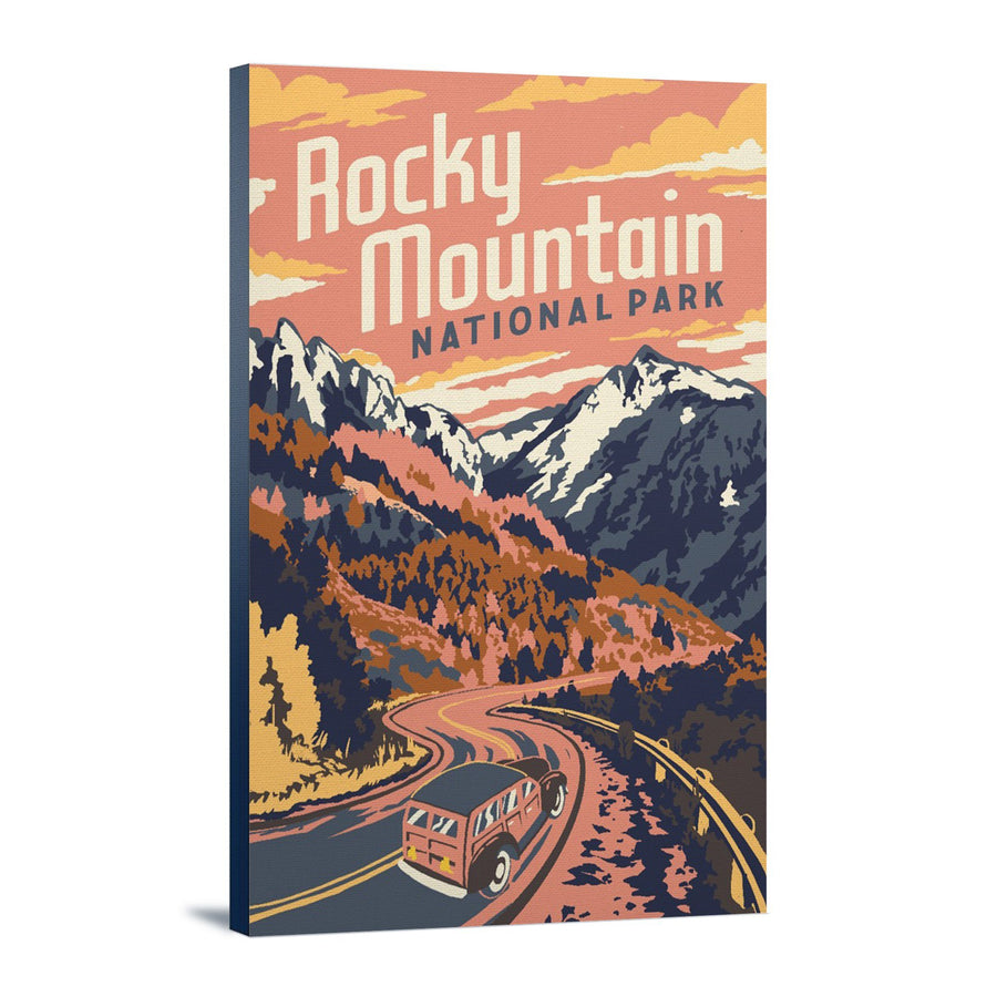 Rocky Mountain National Park, Colorado, Explorer Series, Lantern Press Artwork, Stretched Canvas Canvas Lantern Press 