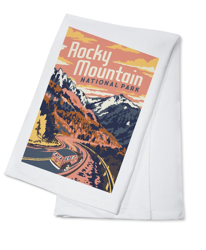 Rocky Mountain National Park, Colorado, Explorer Series, Lantern Press Artwork, Towels and Aprons Kitchen Lantern Press Cotton Towel 