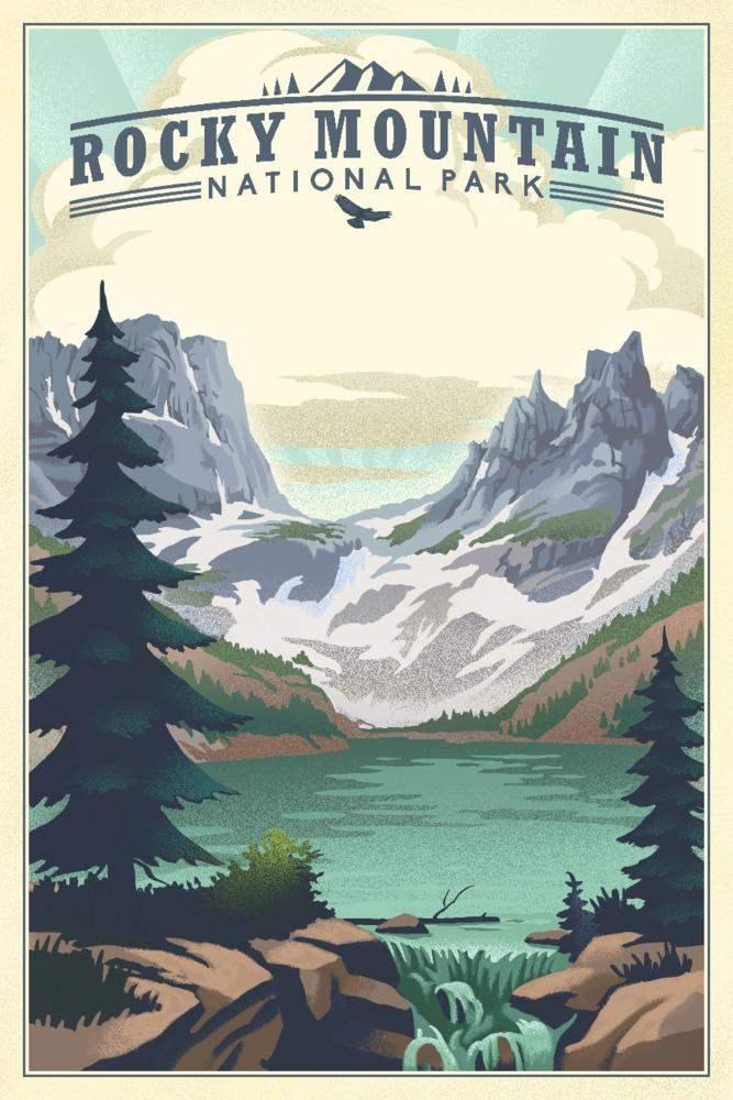 専用Lisi Only Shipping fee Rocky Mountain Rocky Mountain National Park, Colorado, Lake, Lithograph art