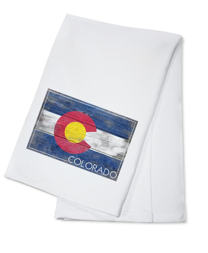 Rustic Colorado State Flag, Lantern Press Artwork, Towels and Aprons Kitchen Lantern Press Cotton Towel 