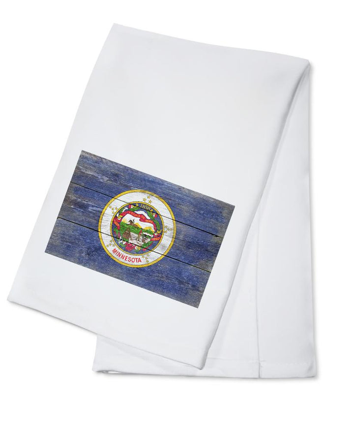 Rustic Minnesota State Flag, Lantern Press Artwork, Towels and Aprons Kitchen Lantern Press Cotton Towel 