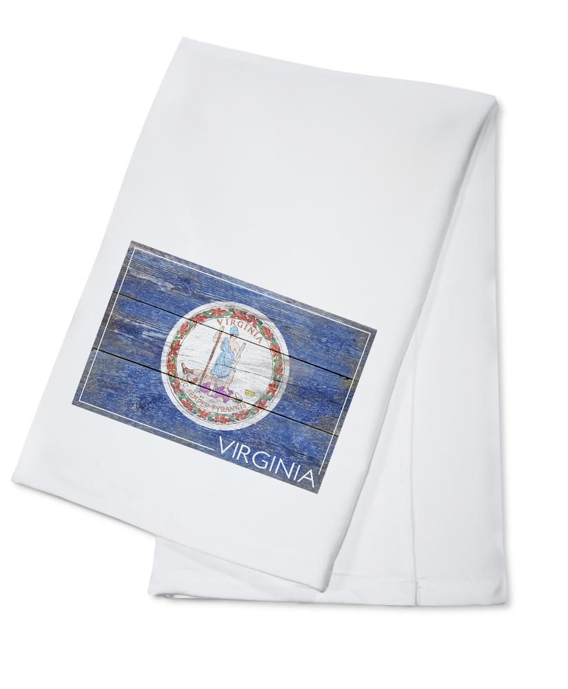 Rustic Virginia State Flag, Lantern Press Artwork, Towels and Aprons Kitchen Lantern Press Cotton Towel 