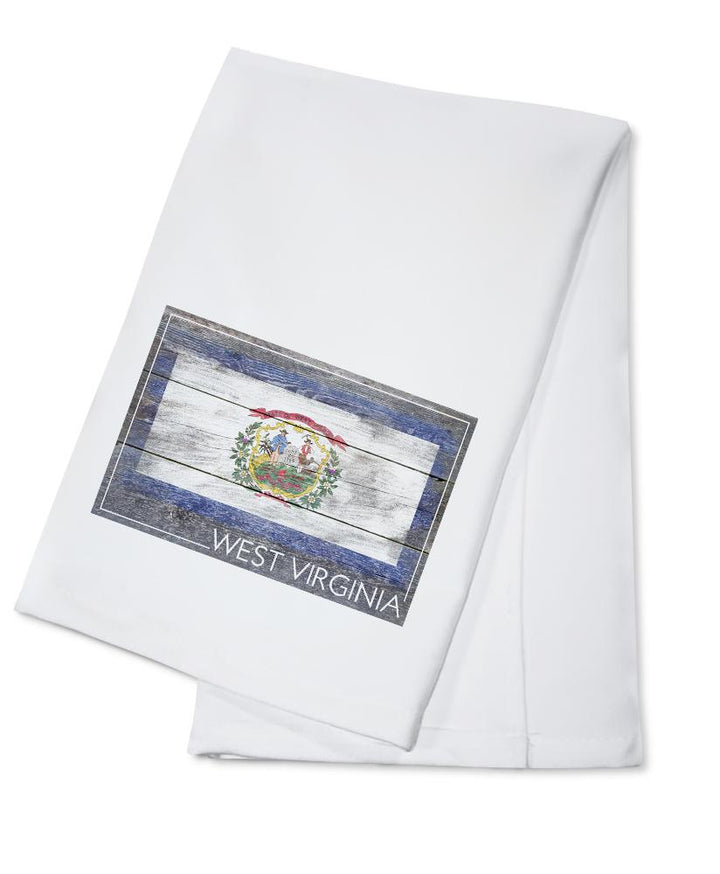 Rustic West Virginia State Flag, Lantern Press Artwork, Towels and Aprons Kitchen Lantern Press Cotton Towel 