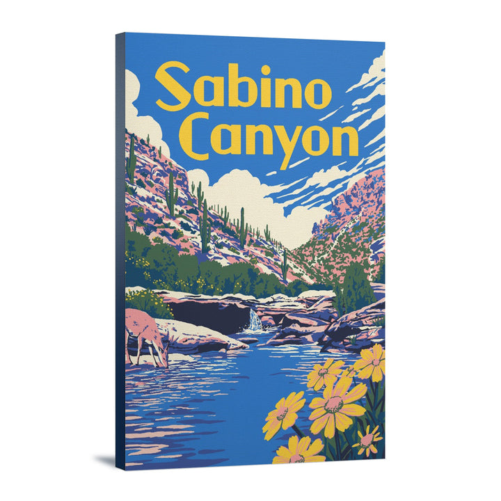 Sabino Canyon, Arizona, Explorer Series, Lantern Press Artwork, Stretched Canvas Canvas Lantern Press 12x18 Stretched Canvas 