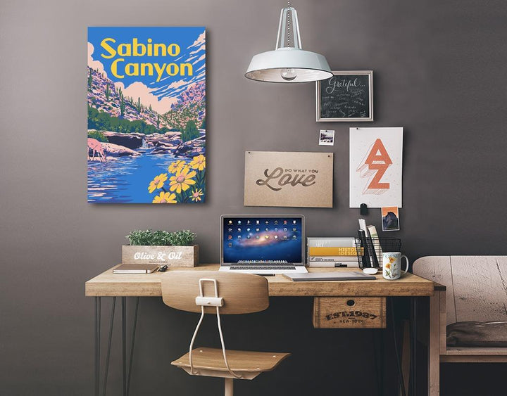 Sabino Canyon, Arizona, Explorer Series, Lantern Press Artwork, Stretched Canvas Canvas Lantern Press 