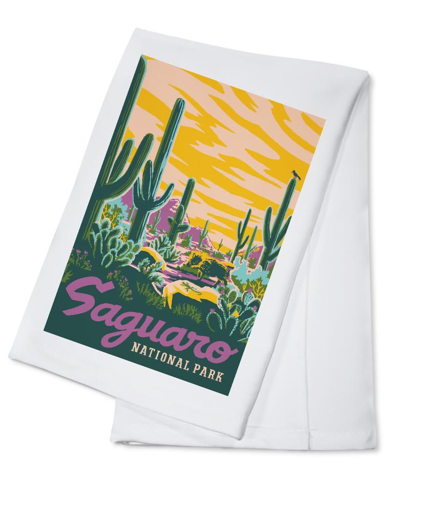 Saguaro National Park, Arizona, Explorer Series, Saguaro, Towels and Aprons Kitchen Lantern Press 