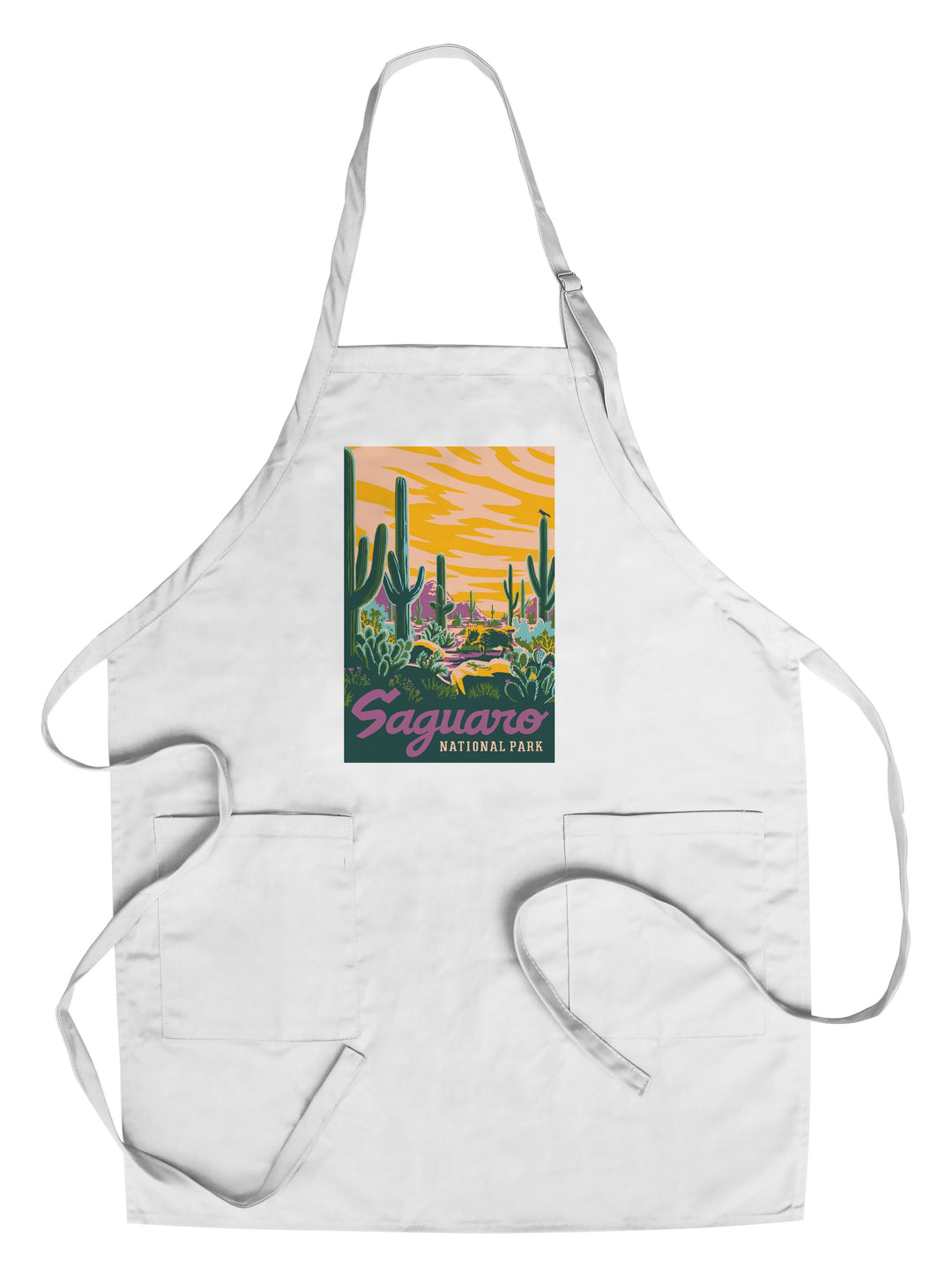 Saguaro National Park, Arizona, Explorer Series, Saguaro, Towels and Aprons Kitchen Lantern Press Chef's Apron 