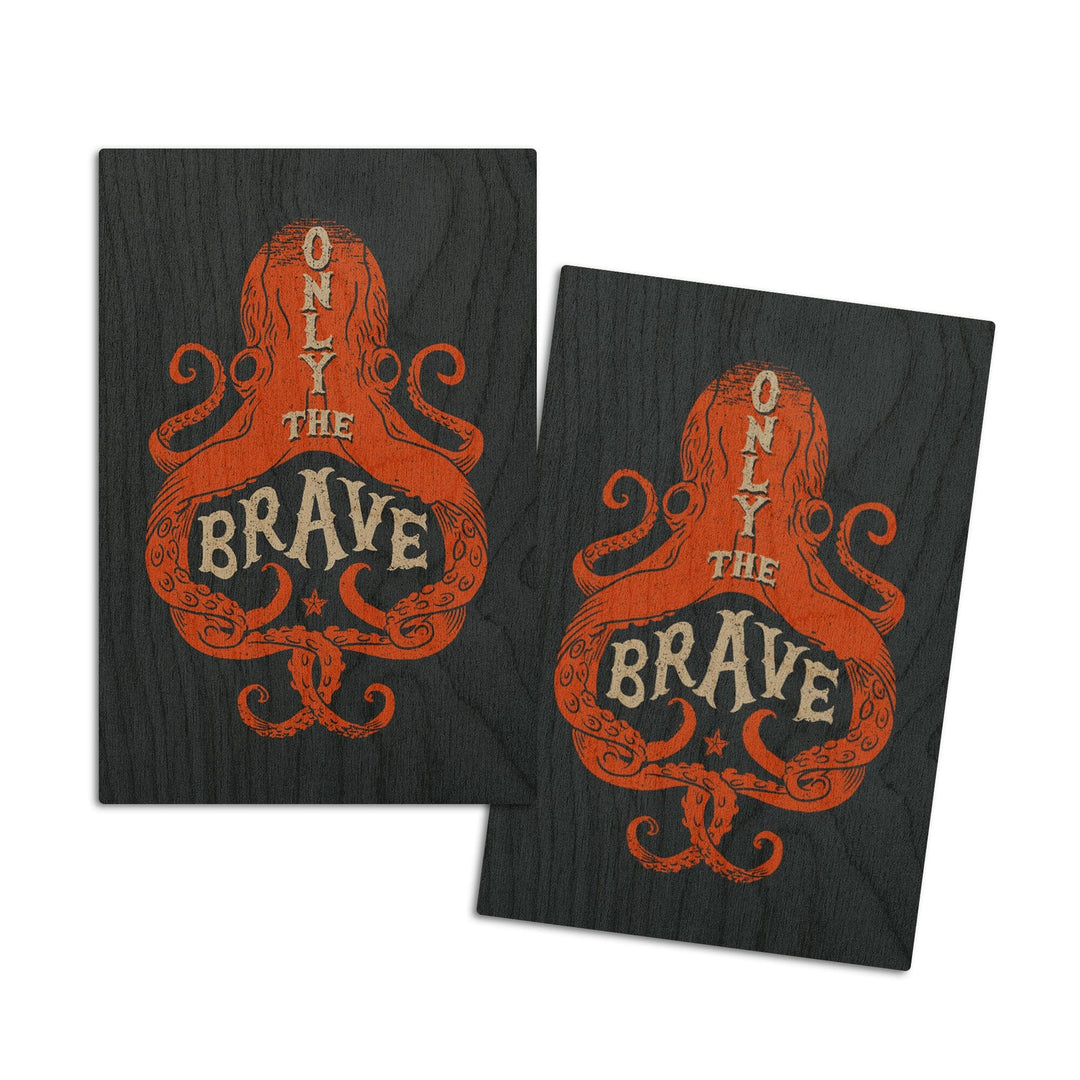 Sailor's Pride Collection, Octopus, Only The Brave, Wood Signs and Postcards Wood Lantern Press 4x6 Wood Postcard Set 
