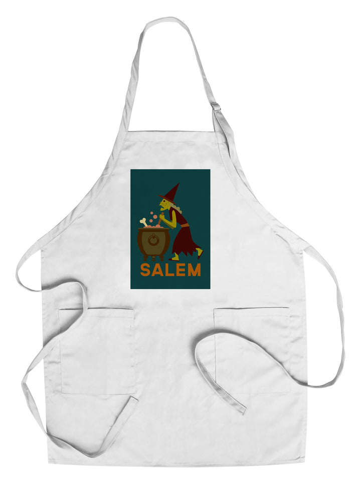 Salem, Massachusetts, Witch, Geometric, Contour, Lantern Press Artwork, Towels and Aprons Kitchen Lantern Press Chef's Apron 