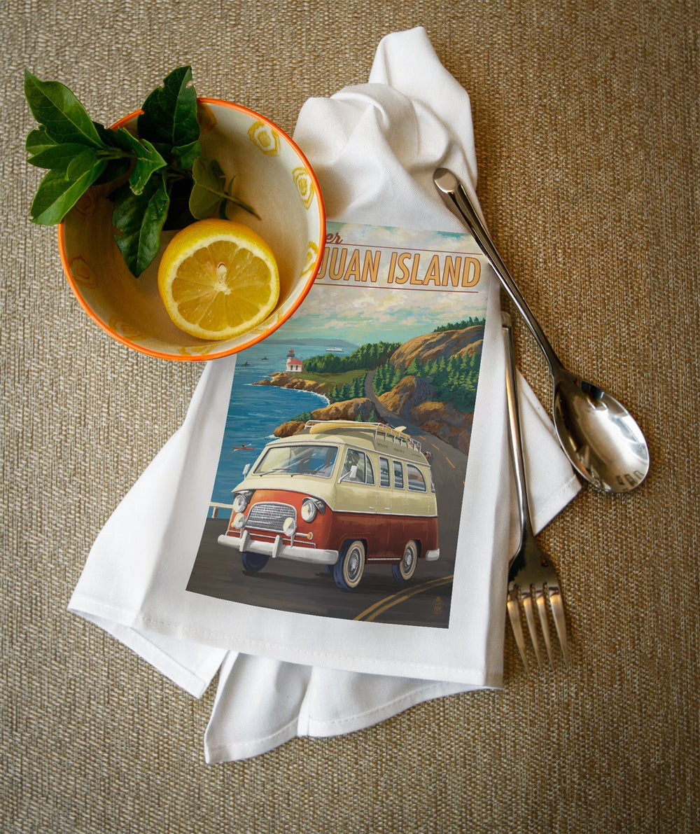 San Juan Island, Washington, LP Camper Van, Lantern Press Poster, Towels and Aprons Kitchen Lantern Press 