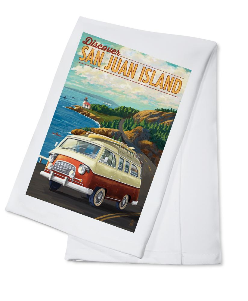 San Juan Island, Washington, LP Camper Van, Lantern Press Poster, Towels and Aprons Kitchen Lantern Press 