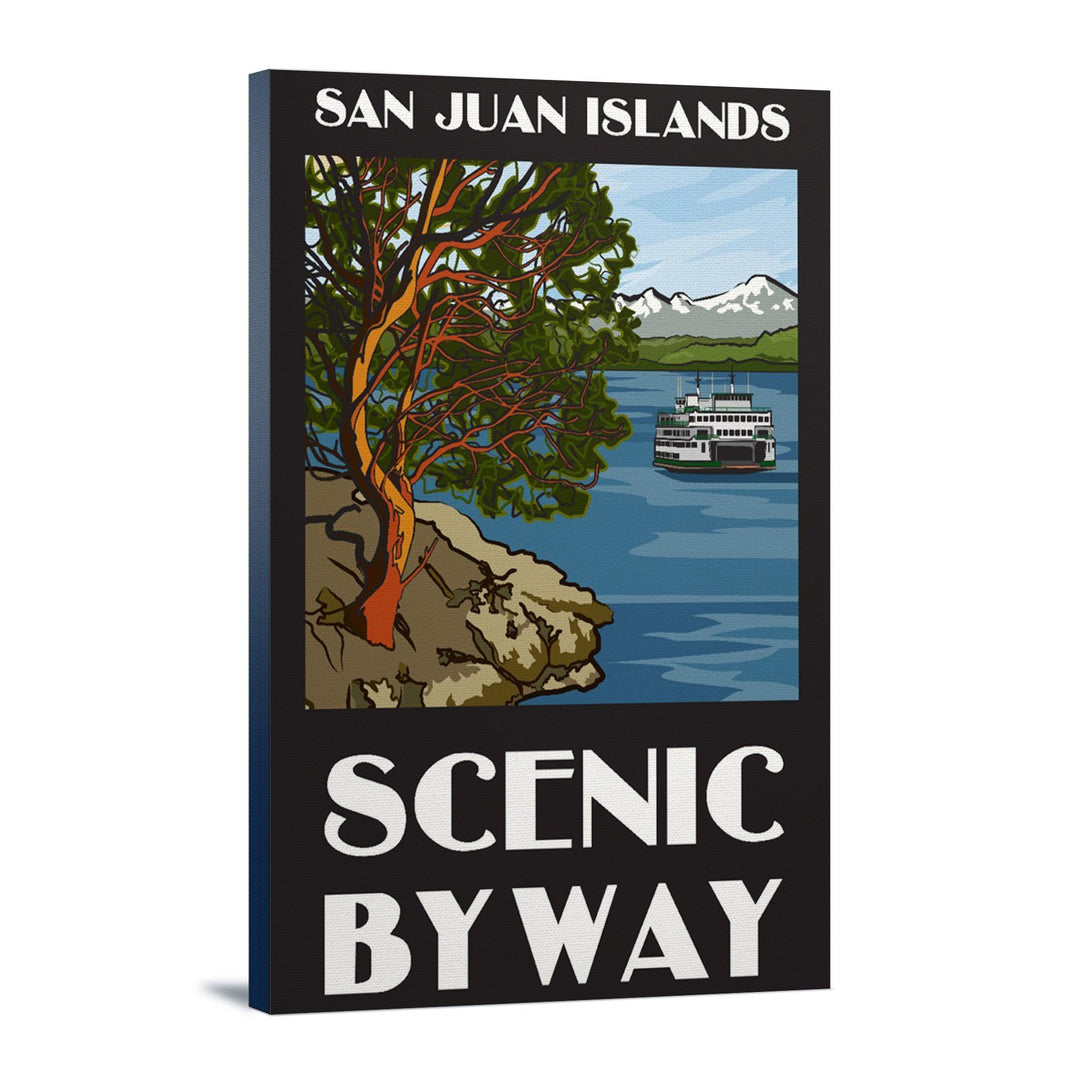 San Juan Islands Scenic Byway, Washington, Official Logo, Stretched Canvas Canvas Lantern Press 