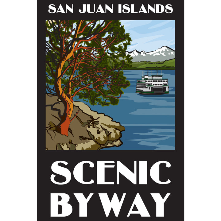 San Juan Islands Scenic Byway, Washington, Official Logo, Stretched Canvas Canvas Lantern Press 
