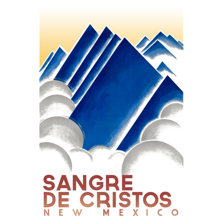 Sangre de Cristos, New Mexico, Geometric Mountain Peaks, Lantern Press Artwork, Stretched Canvas Canvas Lantern Press 