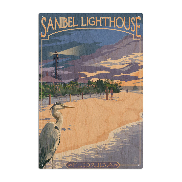Sanibel Lighthouse, Florida, Lantern Press Artwork, Wood Signs and Postcards Wood Lantern Press 10 x 15 Wood Sign 