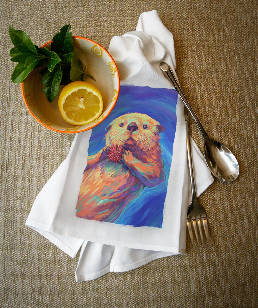 Sea Otter, Vivid, Lantern Press Artwork, Towels and Aprons Kitchen Lantern Press 