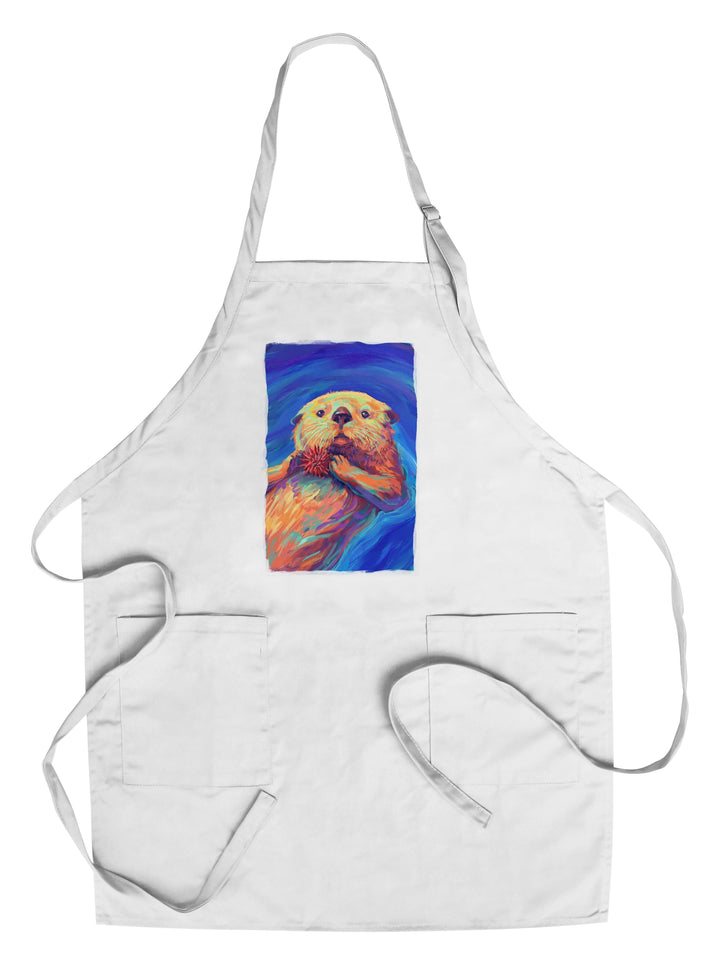 Sea Otter, Vivid, Lantern Press Artwork, Towels and Aprons Kitchen Lantern Press Chef's Apron 