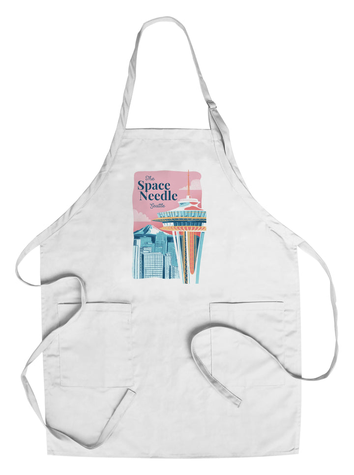 Seattle, Washington, Space Needle, Epic City Scene, Towels and Aprons Kitchen Lantern Press Chef's Apron 