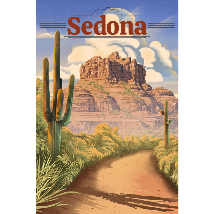 Sedona, Arizona, Bell Rock Lithograph, Lantern Press Artwork, Stretched Canvas Canvas Lantern Press 