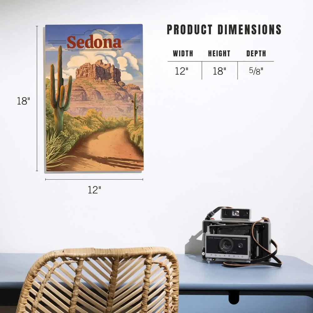 Sedona, Arizona, Bell Rock Lithograph, Lantern Press Artwork, Wood Signs and Postcards Wood Lantern Press 