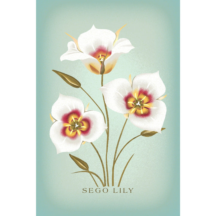 Sego Lily, Vintage Flora, Lantern Press Artwork, Stretched Canvas Canvas Lantern Press 