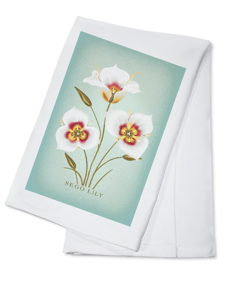 Sego Lily, Vintage Flora, Lantern Press Artwork, Towels and Aprons Kitchen Lantern Press Cotton Towel 
