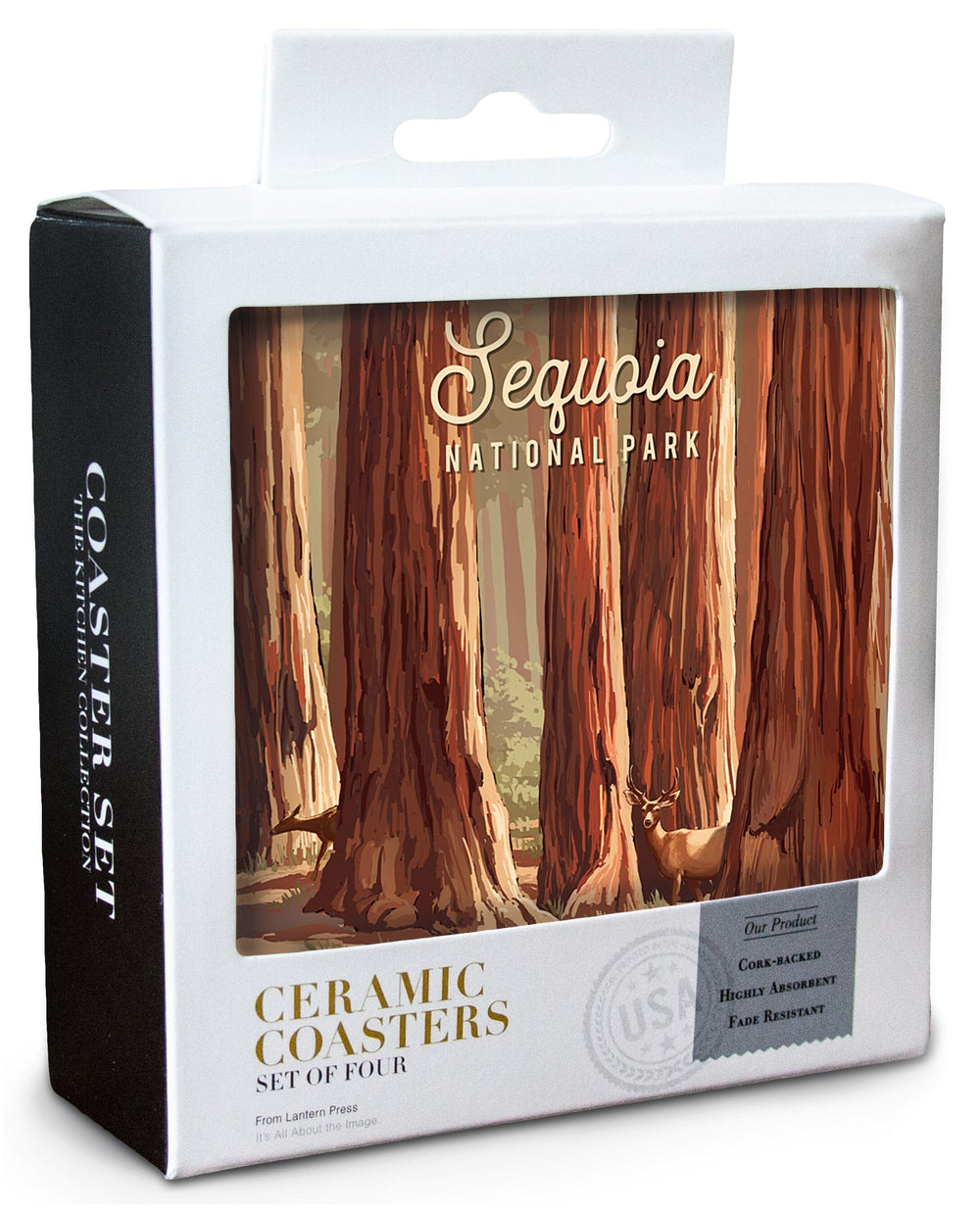 Sequoia National Park, California, Painterly National Park Series Coasters Lantern Press 
