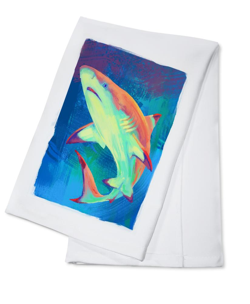 Shark (Black Tip), Vivid Series, Lantern Press Artwork, Towels and Aprons Kitchen Lantern Press 