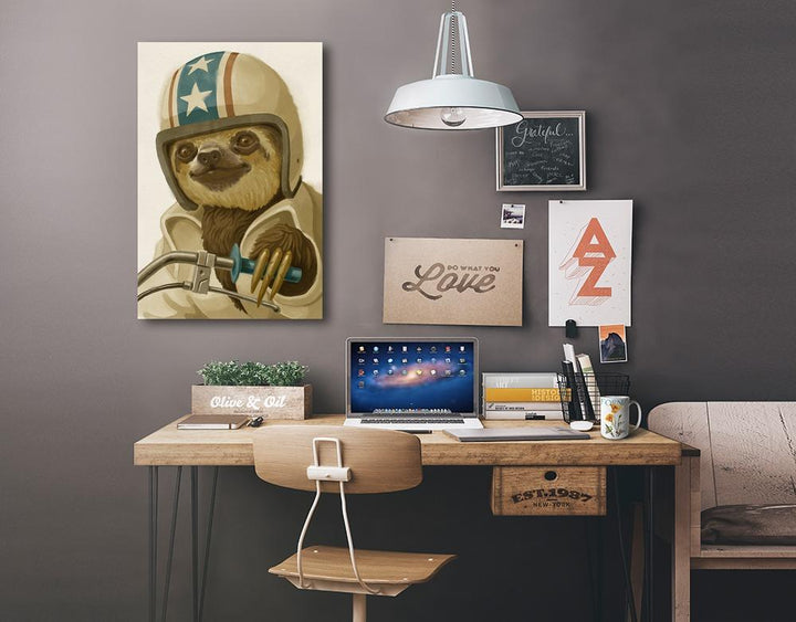 Sloth, Oil Painting, Lantern Press Artwork, Stretched Canvas Canvas Lantern Press 