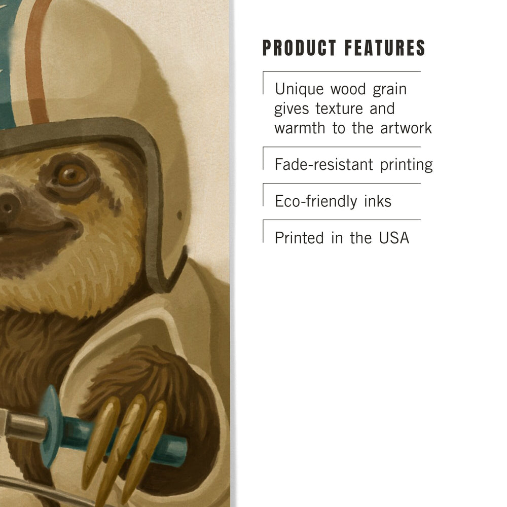Sloth, Oil Painting, Lantern Press Artwork, Wood Signs and Postcards Wood Lantern Press 