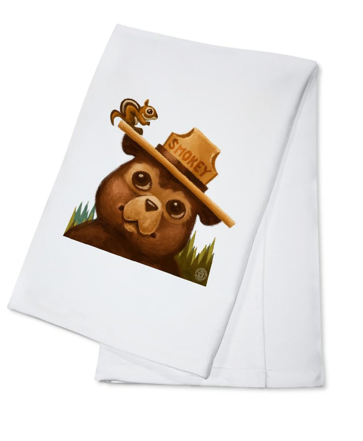 Smokey Bear and Squirrel, Contour, Lantern Press Artwork, Towels and Aprons Kitchen Lantern Press 