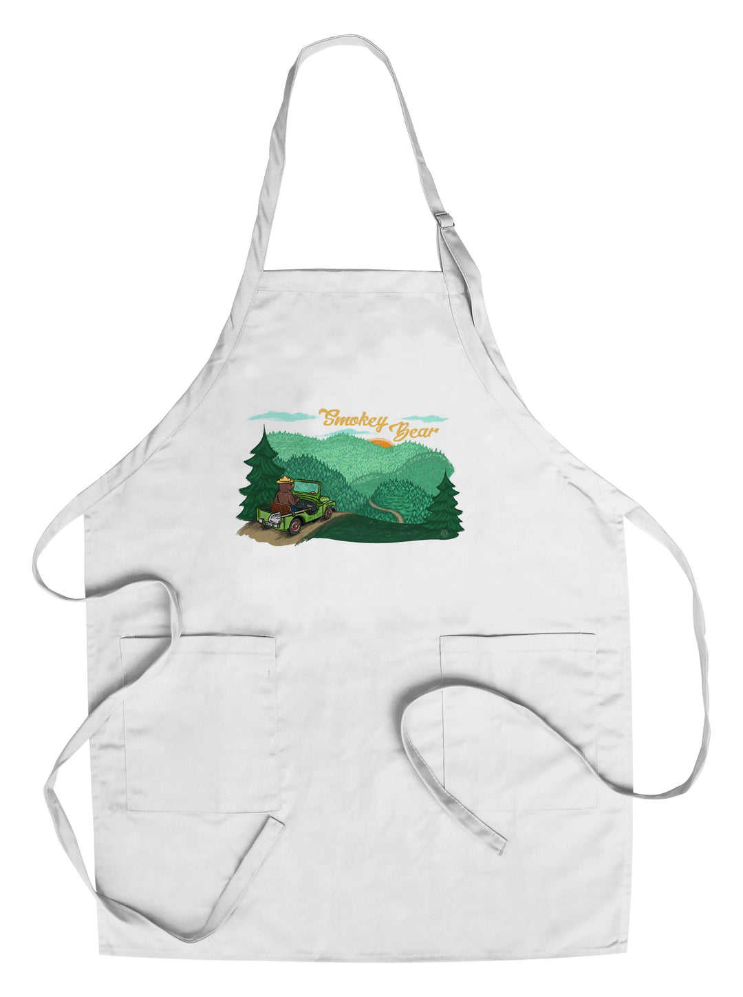 Smokey Bear Driving, Lantern Press Artwork, Towels and Aprons Kitchen Lantern Press Chef's Apron 