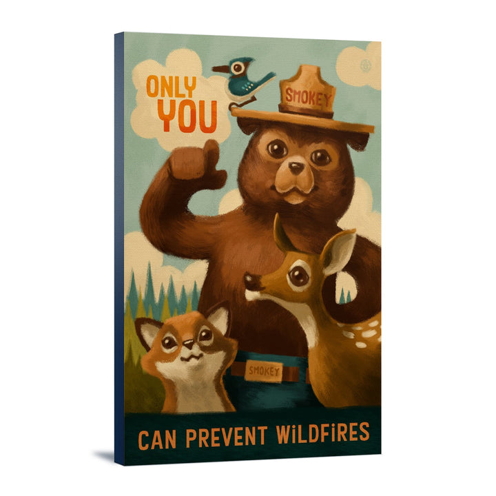 Smokey Bear, Only You, Oil Painting, Lantern Press Artwork, Stretched Canvas Canvas Lantern Press 12x18 Stretched Canvas 