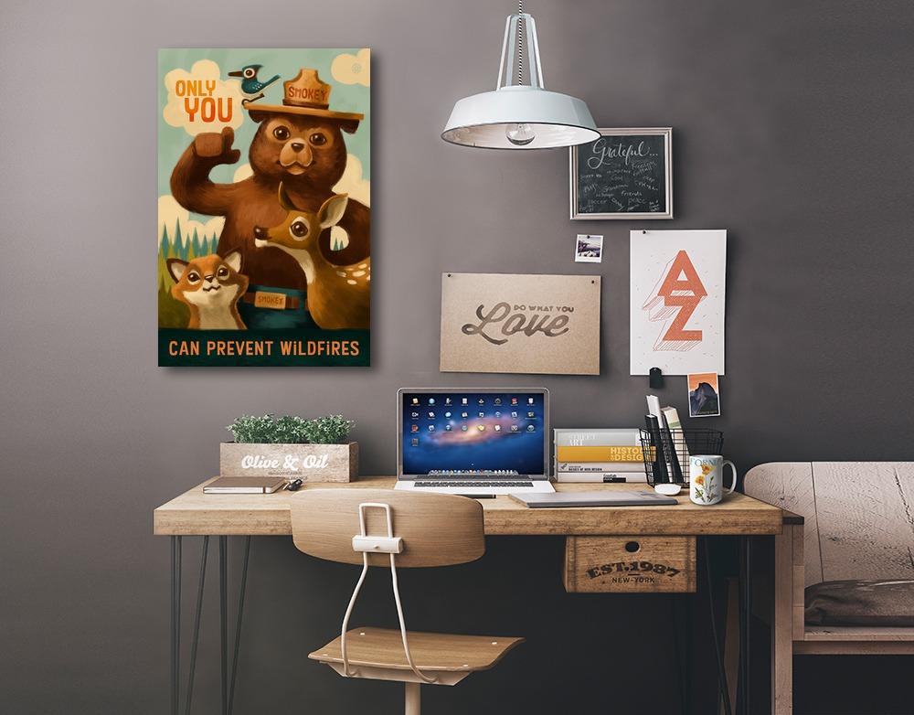 Smokey Bear, Only You, Oil Painting, Lantern Press Artwork, Stretched Canvas Canvas Lantern Press 