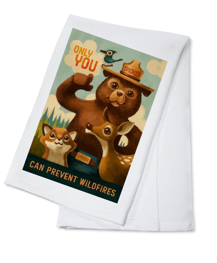 Smokey Bear, Only You, Oil Painting, Lantern Press Artwork, Towels and Aprons Kitchen Lantern Press Cotton Towel 