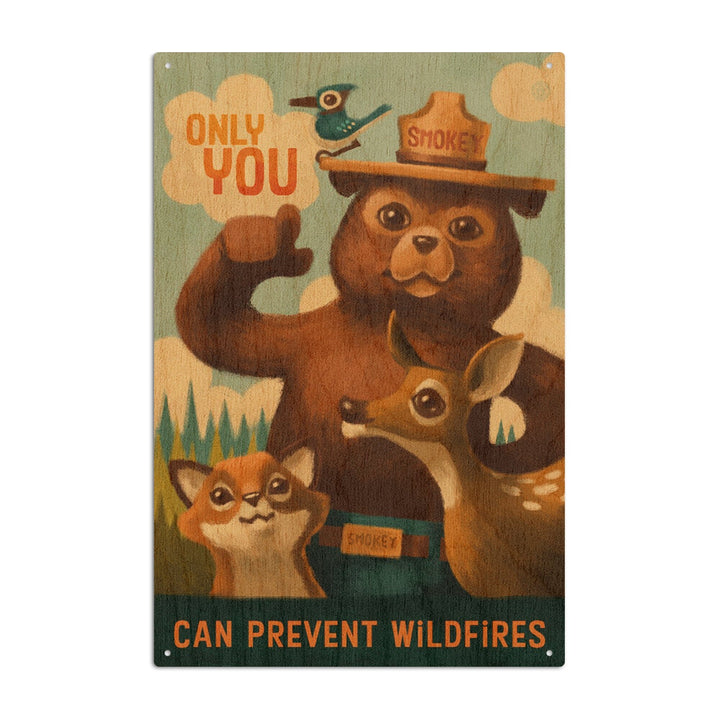 Smokey Bear, Only You, Oil Painting, Lantern Press Artwork, Wood Signs and Postcards Wood Lantern Press 10 x 15 Wood Sign 