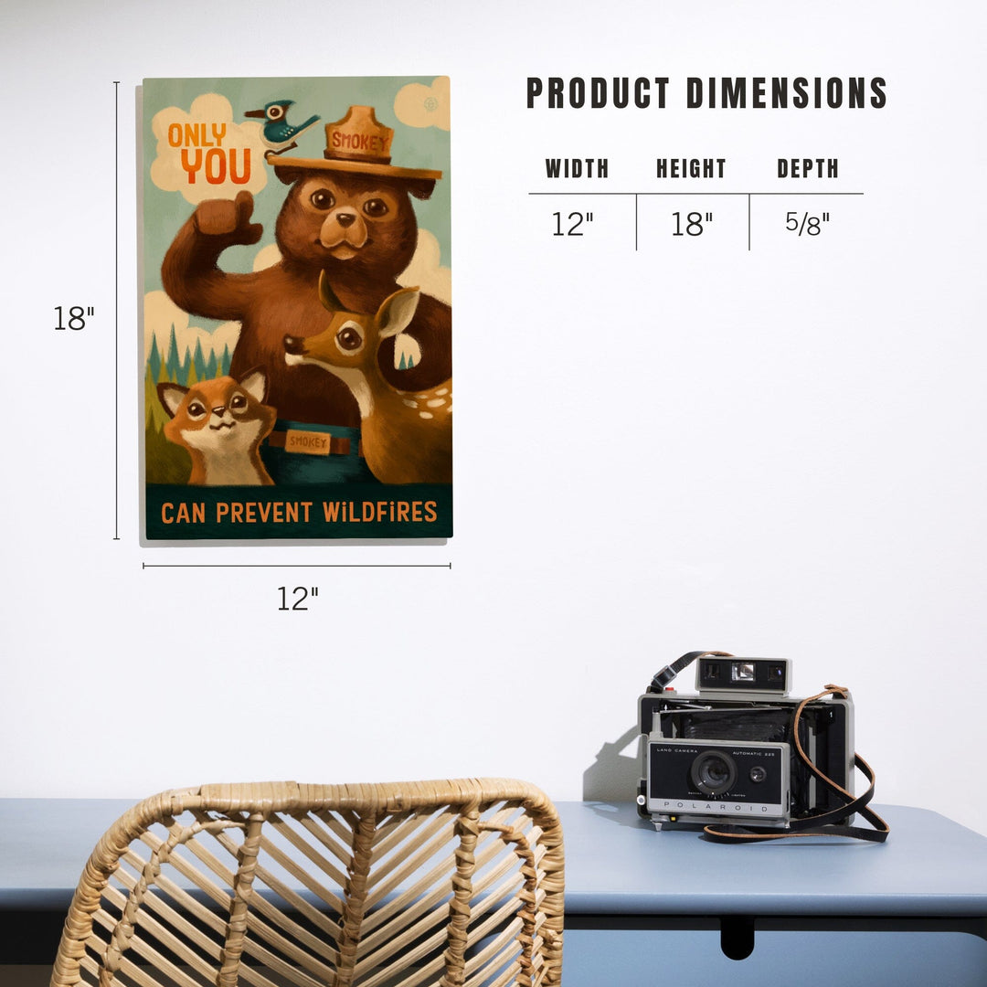 Smokey Bear, Only You, Oil Painting, Lantern Press Artwork, Wood Signs and Postcards Wood Lantern Press 