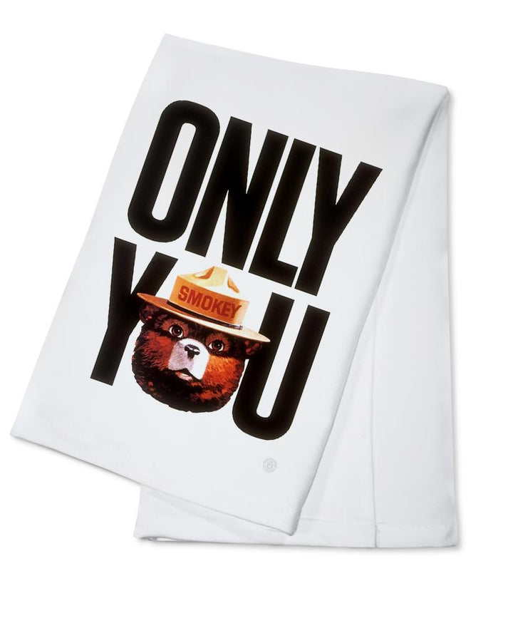 Smokey Bear, Only You Typography, Vintage Poster, Towels and Aprons Kitchen Lantern Press Cotton Towel 