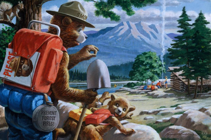 Smokey Bear, Spying on Campers, Vintage Poster, Art Prints and Metal Signs Art Lantern Press 12 x 18 Art Print 