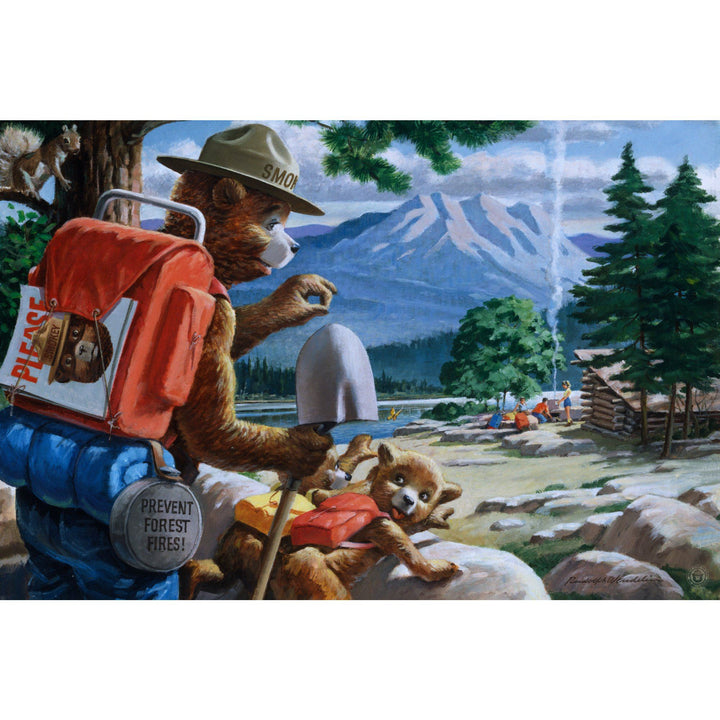 Smokey Bear, Spying on Campers, Vintage Poster, Stretched Canvas Canvas Lantern Press 
