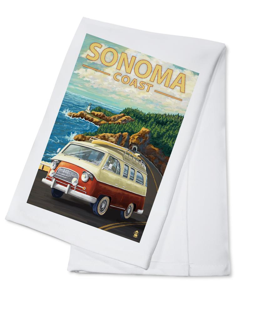 Sonoma Coast, California, Camper Van, Lantern Press Artwork, Towels and Aprons Kitchen Lantern Press 