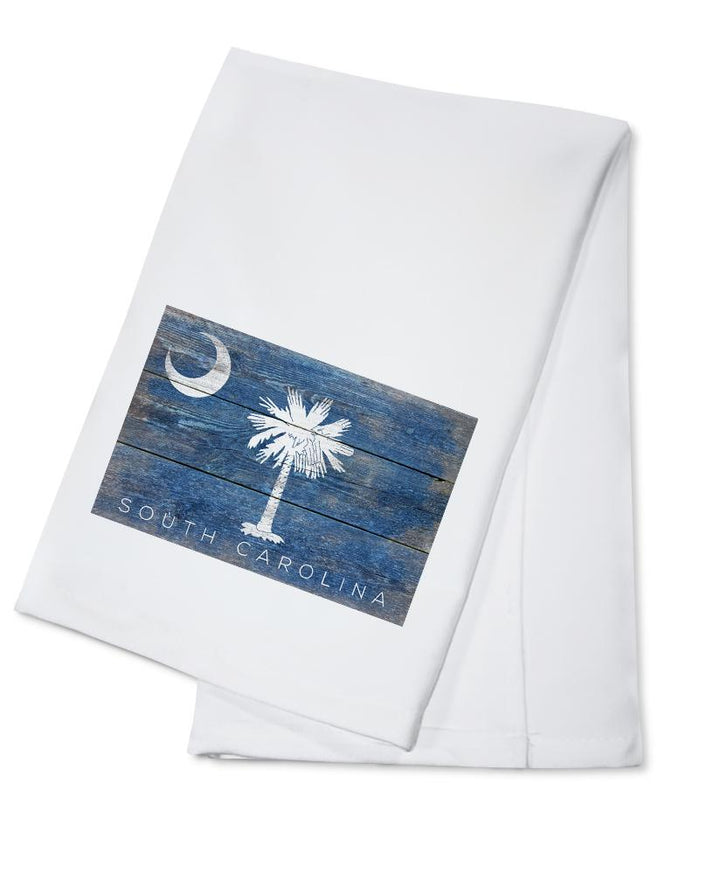 South Carolina, Rustic State Flag, Lantern Press Artwork, Towels and Aprons Kitchen Lantern Press Cotton Towel 