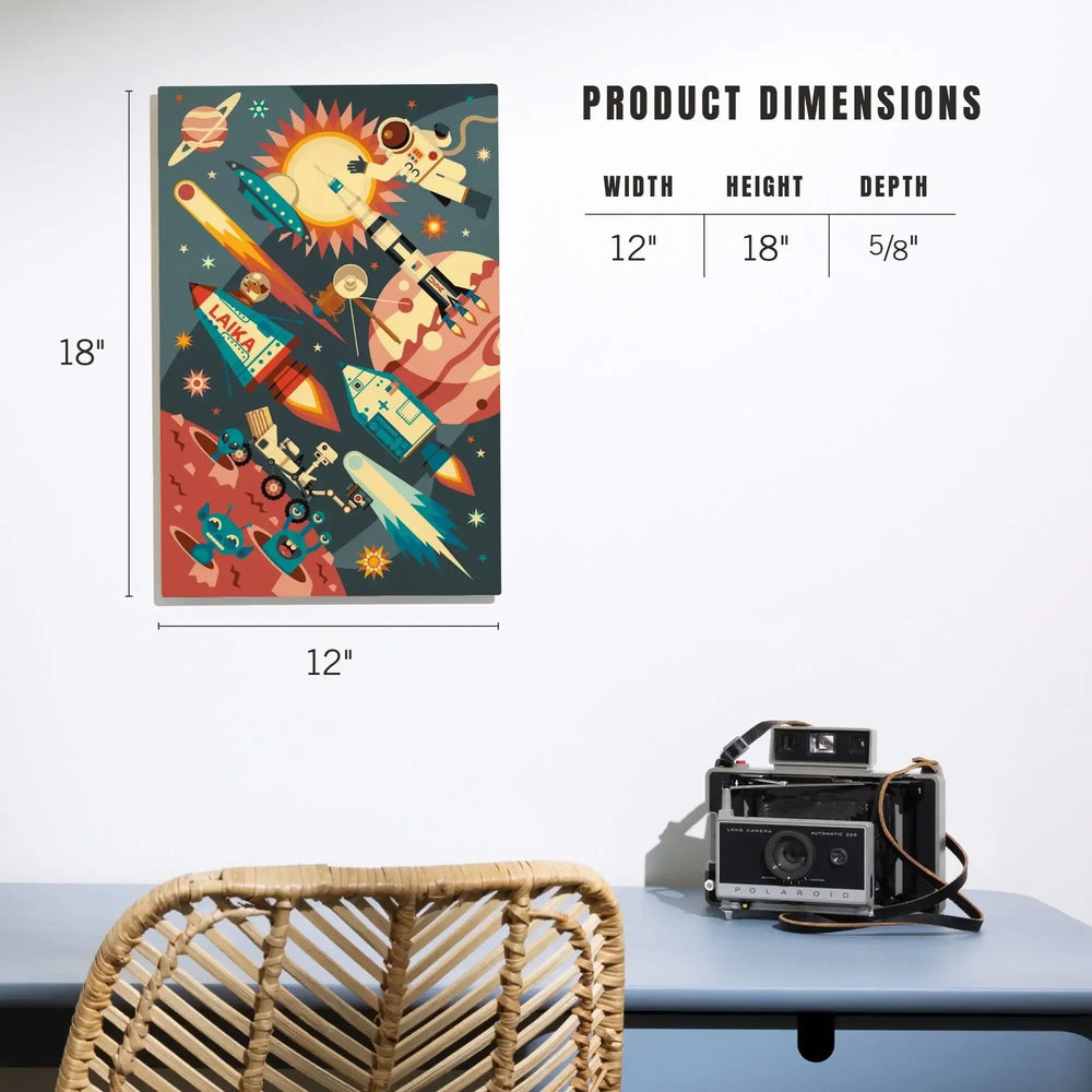 Space Geometric, Lantern Press Artwork, Wood Signs and Postcards Wood Lantern Press 
