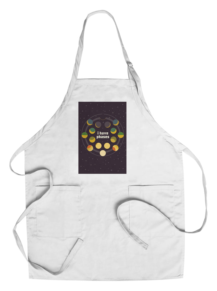 Space Is The Place Collection, Moon Phase, I Have Phases, Towels and Aprons Kitchen Lantern Press Chef's Apron 