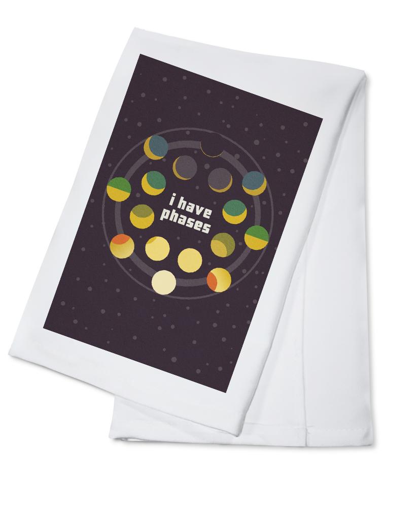 Space Is The Place Collection, Moon Phase, I Have Phases, Towels and Aprons Kitchen Lantern Press Cotton Towel 