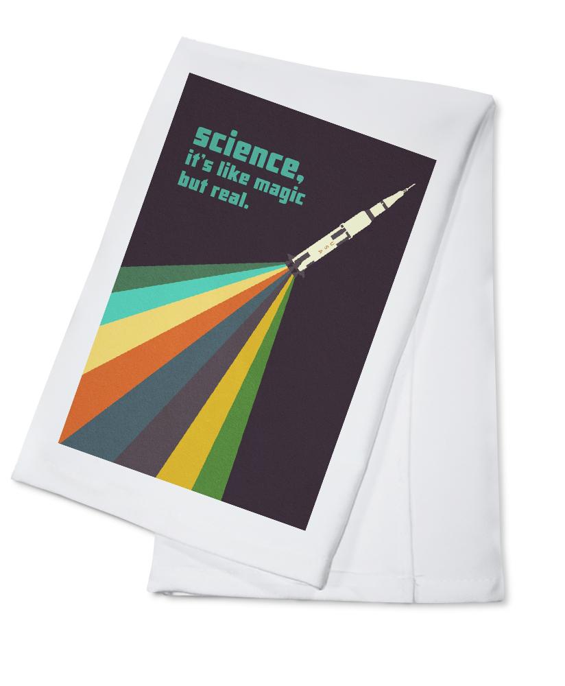 Space Is The Place Collection, Rainbow Rocket, Science It's Like Magic But Real, Towels and Aprons Kitchen Lantern Press 