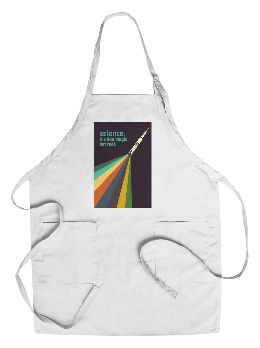 Space Is The Place Collection, Rainbow Rocket, Science It's Like Magic But Real, Towels and Aprons Kitchen Lantern Press Chef's Apron 