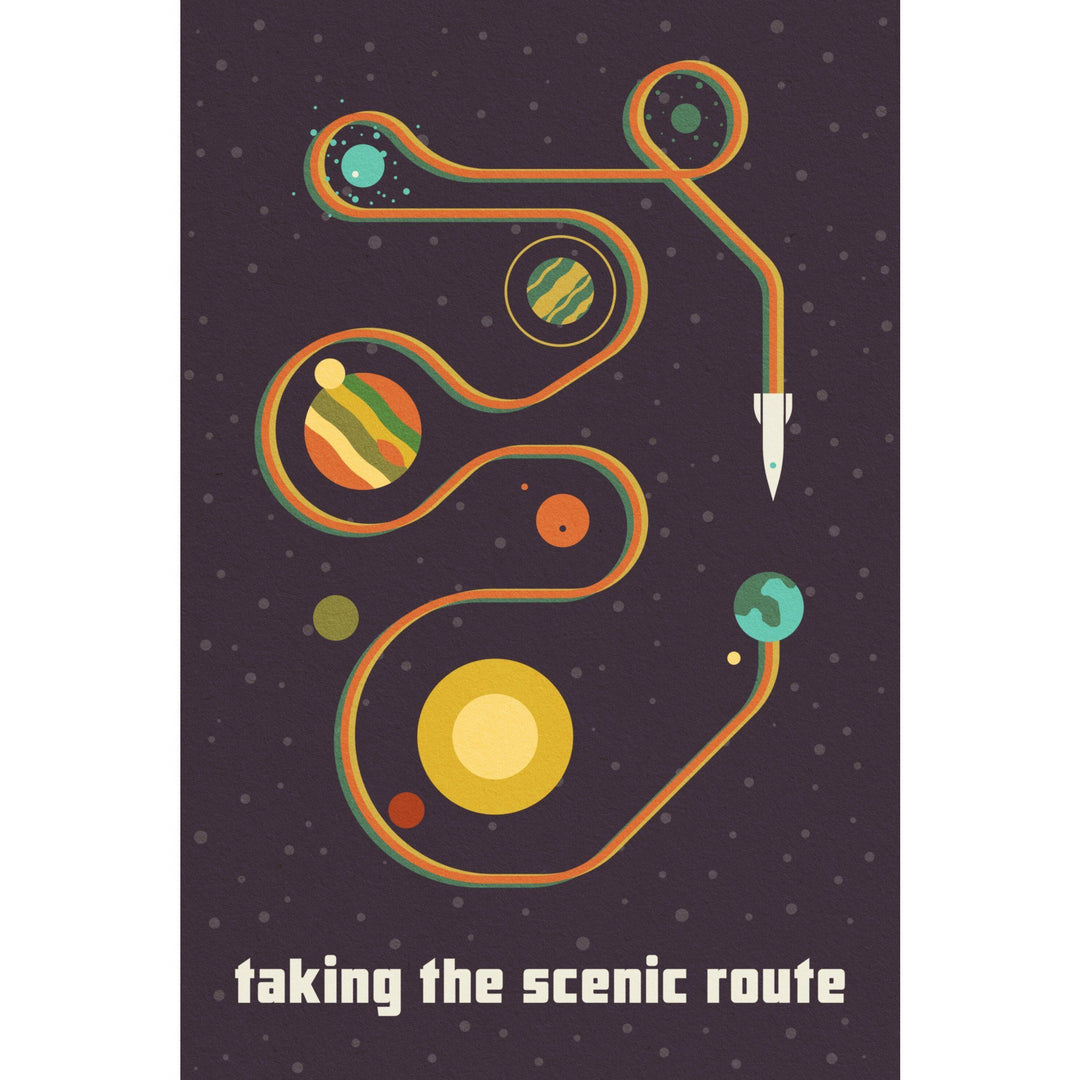 Space Is The Place Collection, Solar System, Taking The Scenic Route, Stretched Canvas Canvas Lantern Press 