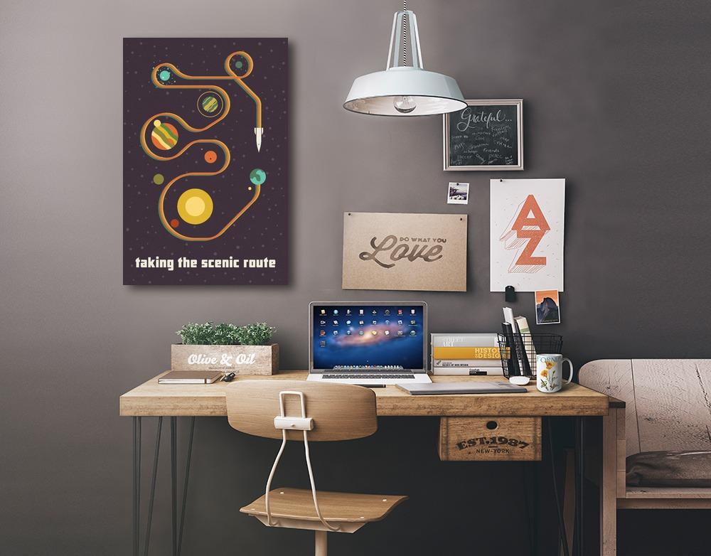 Space Is The Place Collection, Solar System, Taking The Scenic Route, Stretched Canvas Canvas Lantern Press 